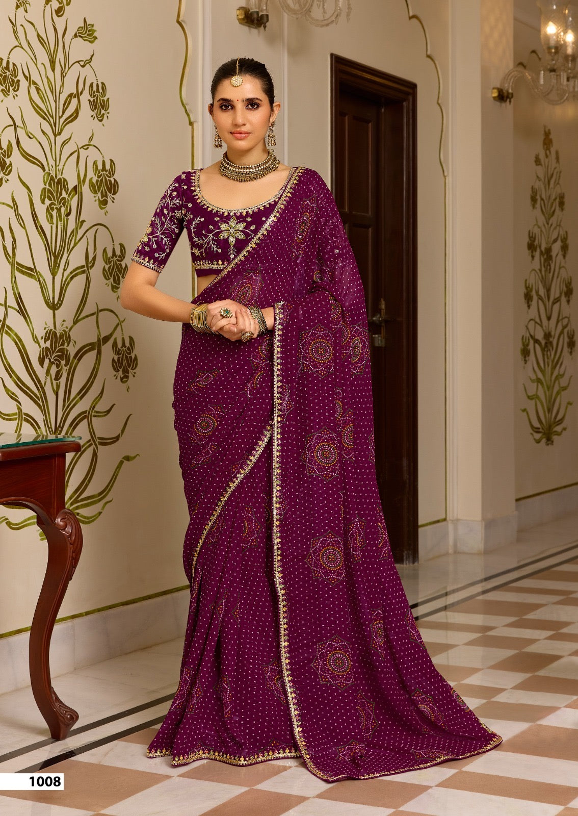 Maroon Georgette Normal Drape Saree - Panaash Saree