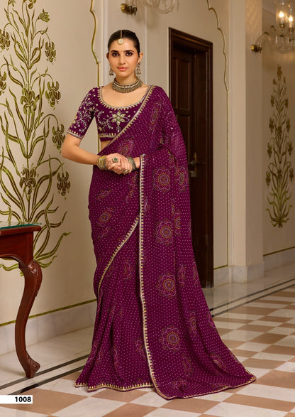 Maroon Georgette Normal Drape Saree - Panaash Saree