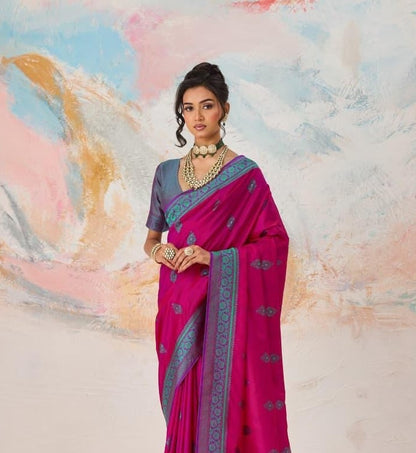 Magenta Pink Readymade/Easy Kanjivaram Saree - Panaash Saree