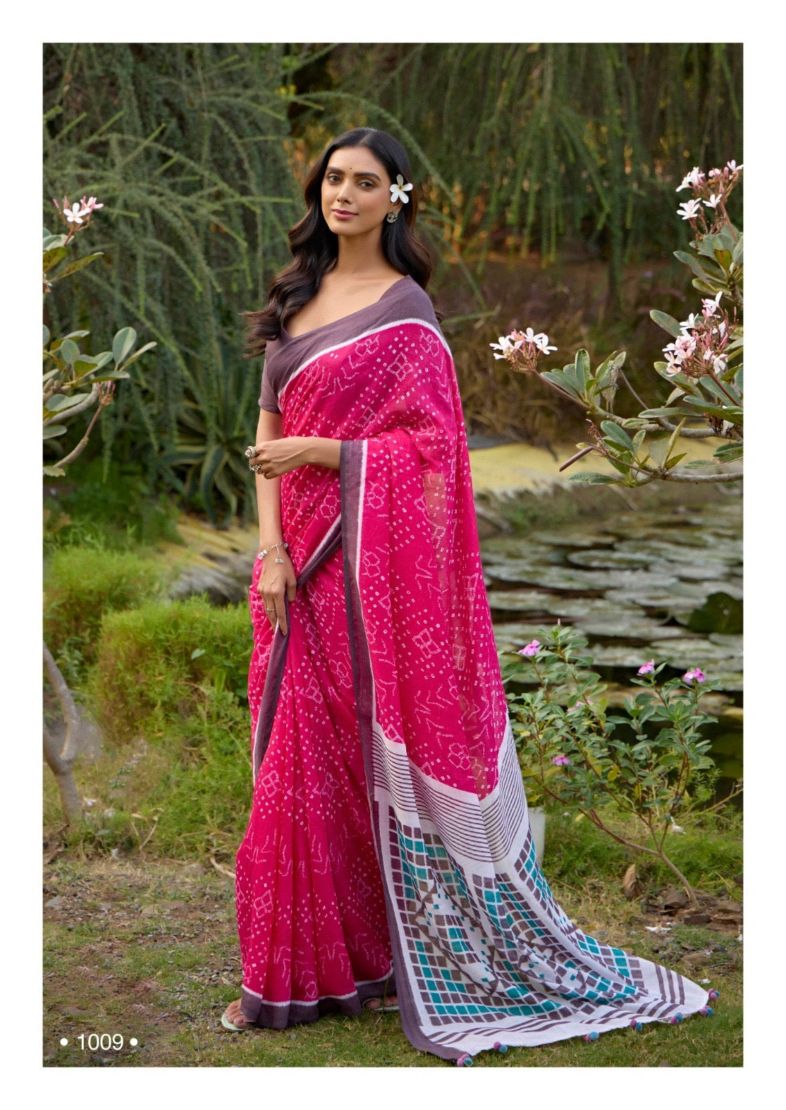 Pink Linen Cotton Casual Readymade/Easy Saree