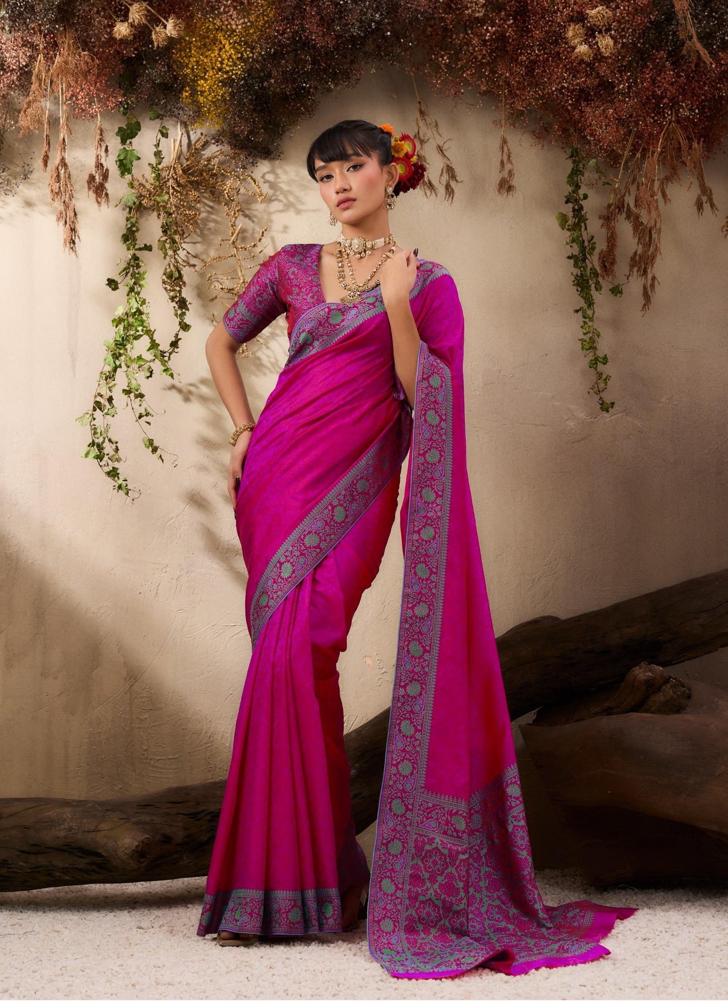 Pink Readymade/Easy Kanjivaram Saree