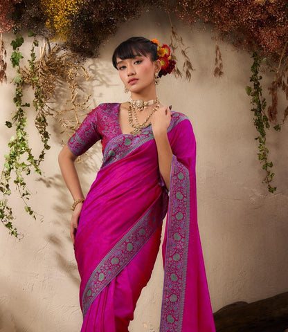 Pink Readymade/Easy Kanjivaram Saree