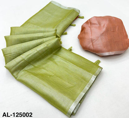 Pastel Green Tissue Silk Ready To Wear/Easy Saree