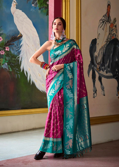 Berry Pink Readymade/Easy Kanjivaram Saree - Panaash Saree