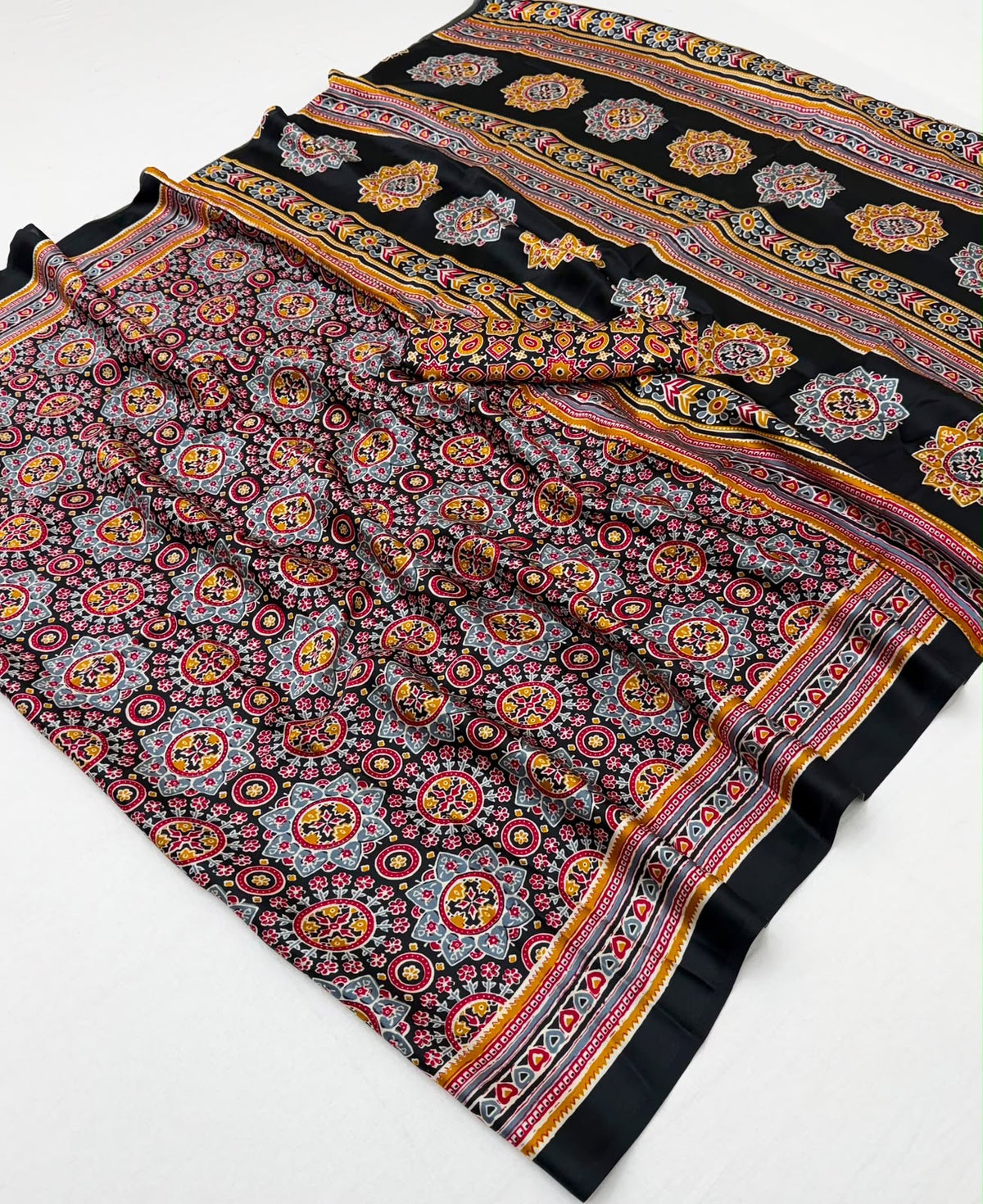 Black Modal Silk Ready To Wear/Easy Saree by Stylebypanaash