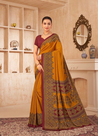 Casual Mustard Readymade Saree