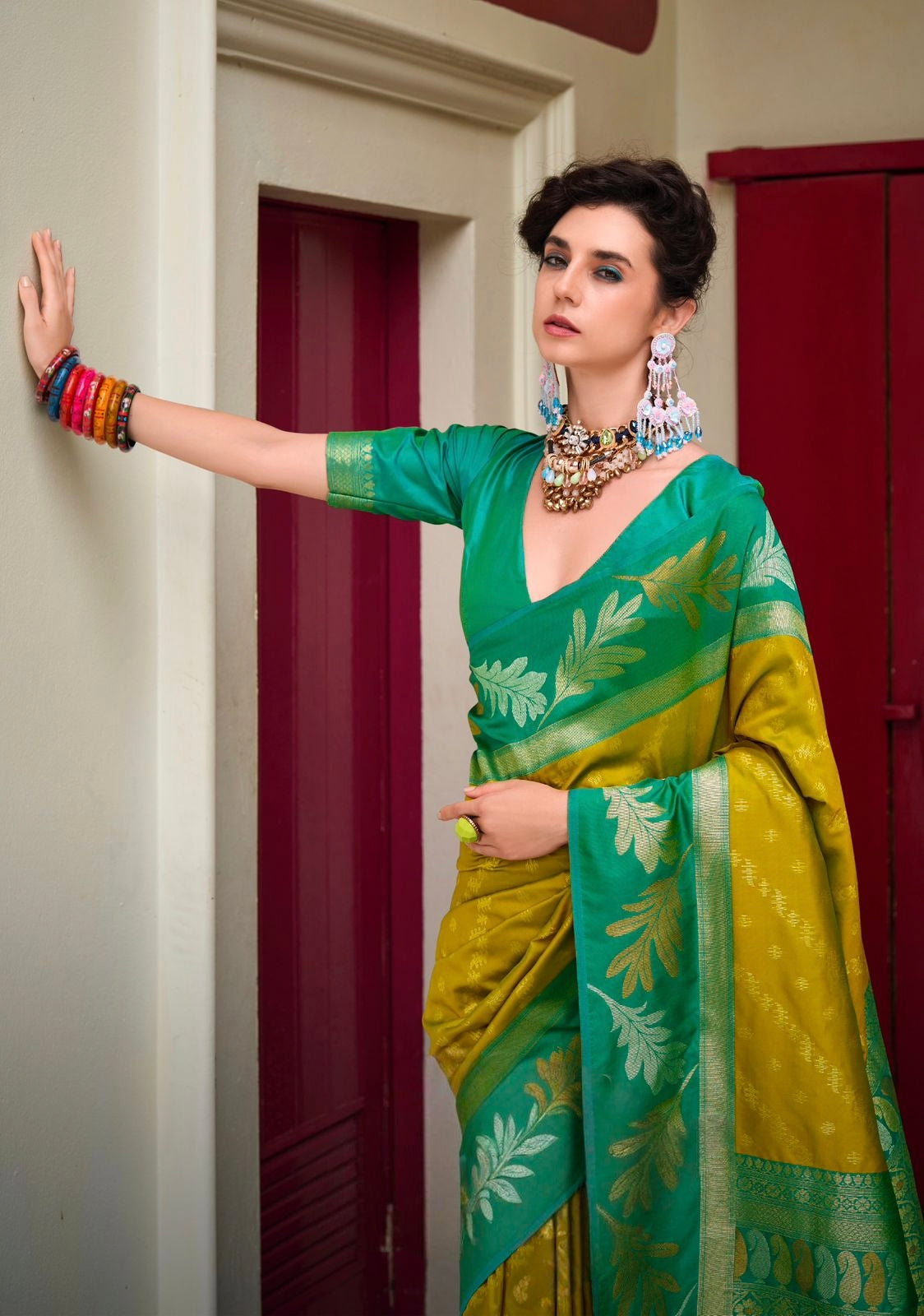 Mustard Yellow Readymade/Easy Kanjivaram Saree