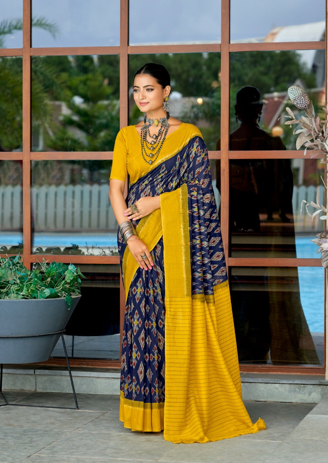 Multicolor Mul Mul Cotton Easy/Readymade Saree