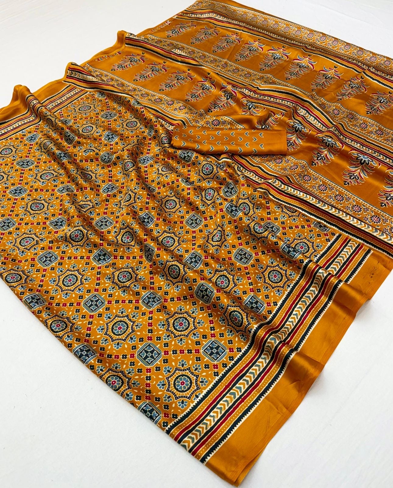 Yellow Crepe Silk Ready To Wear/Easy Saree - Panaash Saree