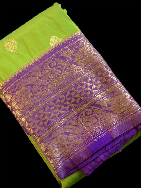 Green Color Silk Readymade/Easy Saree (Clearance)