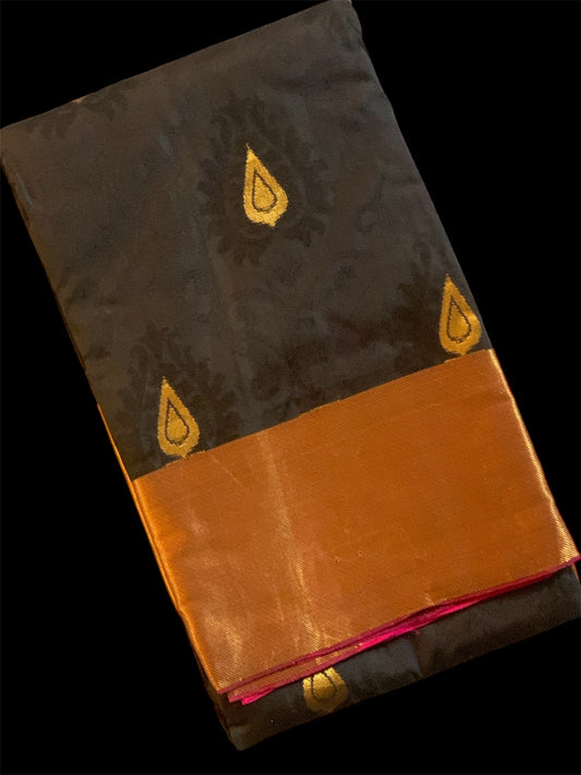 Black Color Silk Readymade/Easy Saree (Clearance)