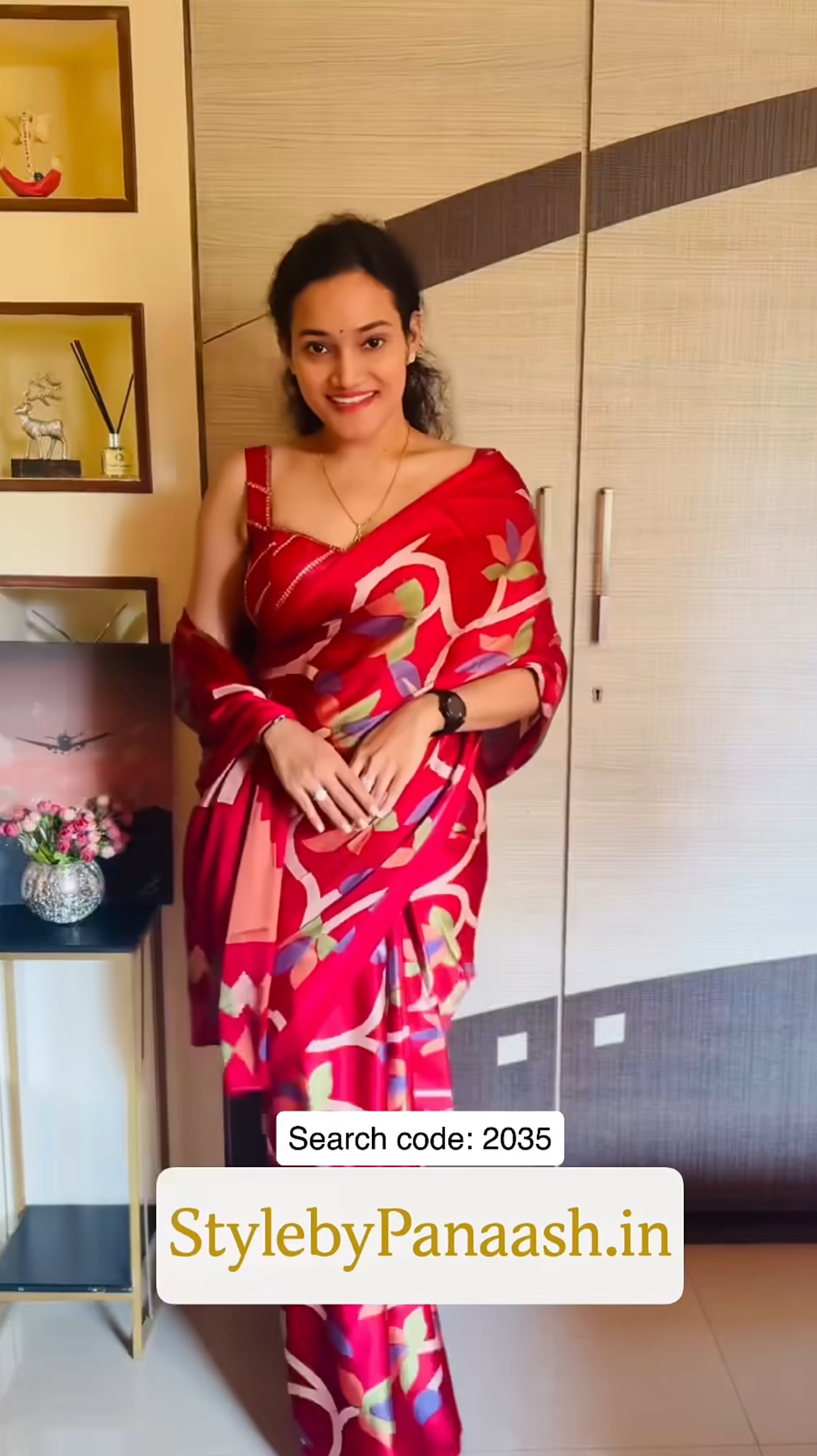 Maroon Crepe Silk Readymade/Easy Saree - Panaash Saree