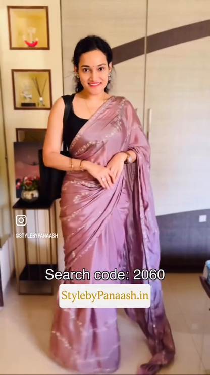 Mauve Georgette Normal Drape Saree - Panaash Saree