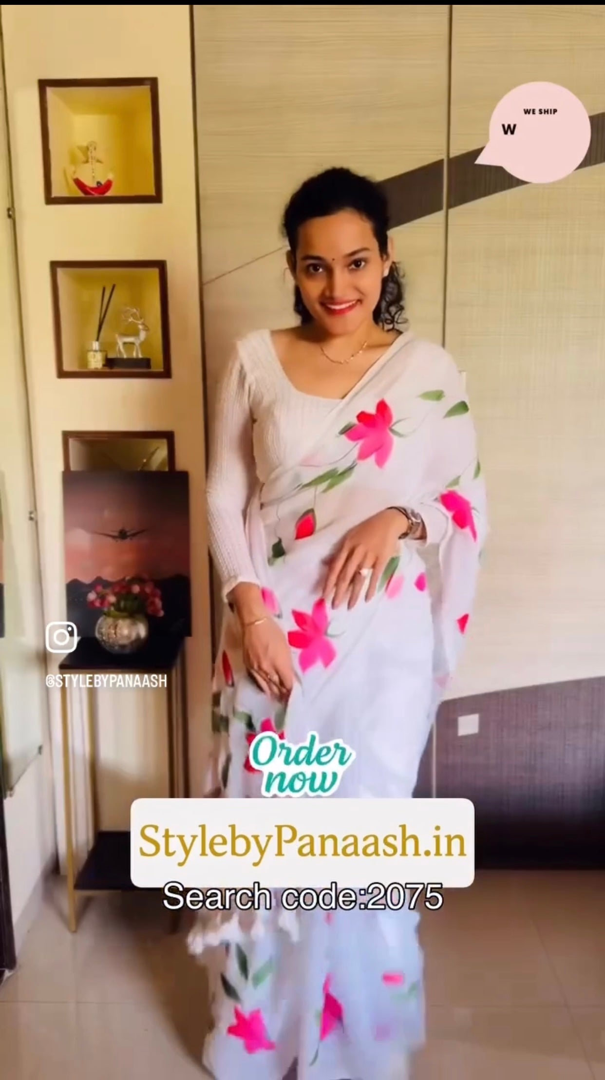 White Mul Cotton Ready To Wear/Easy Saree - Panaash Saree