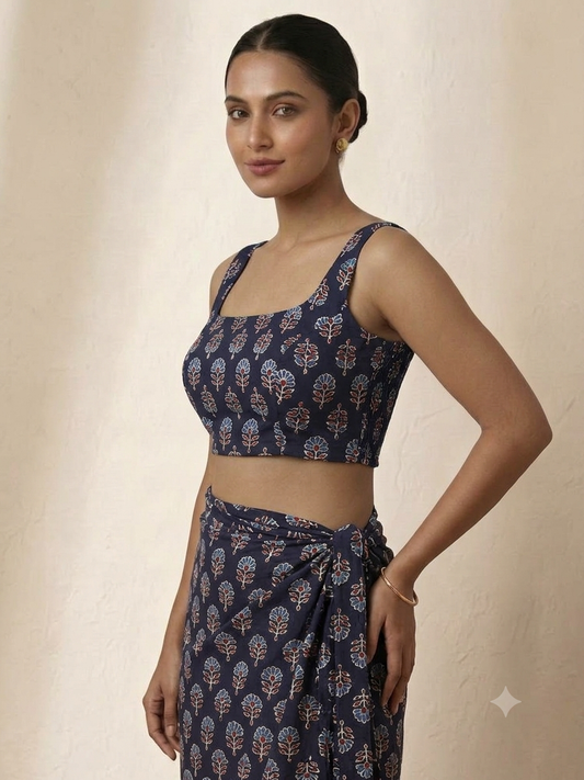 Reversible 2 in 1 Side Elastic Readymade Blouse