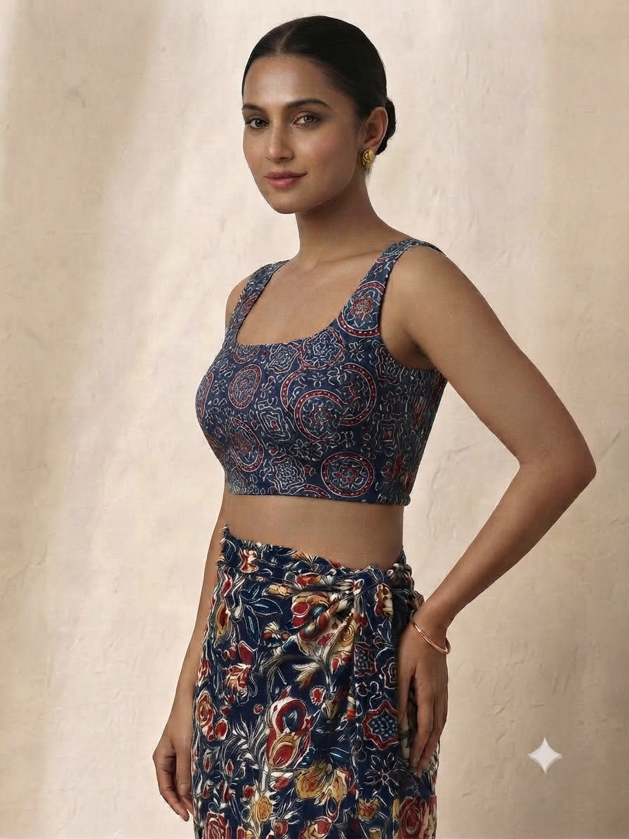 Reversible 2 in 1 Side Elastic Readymade Blouse