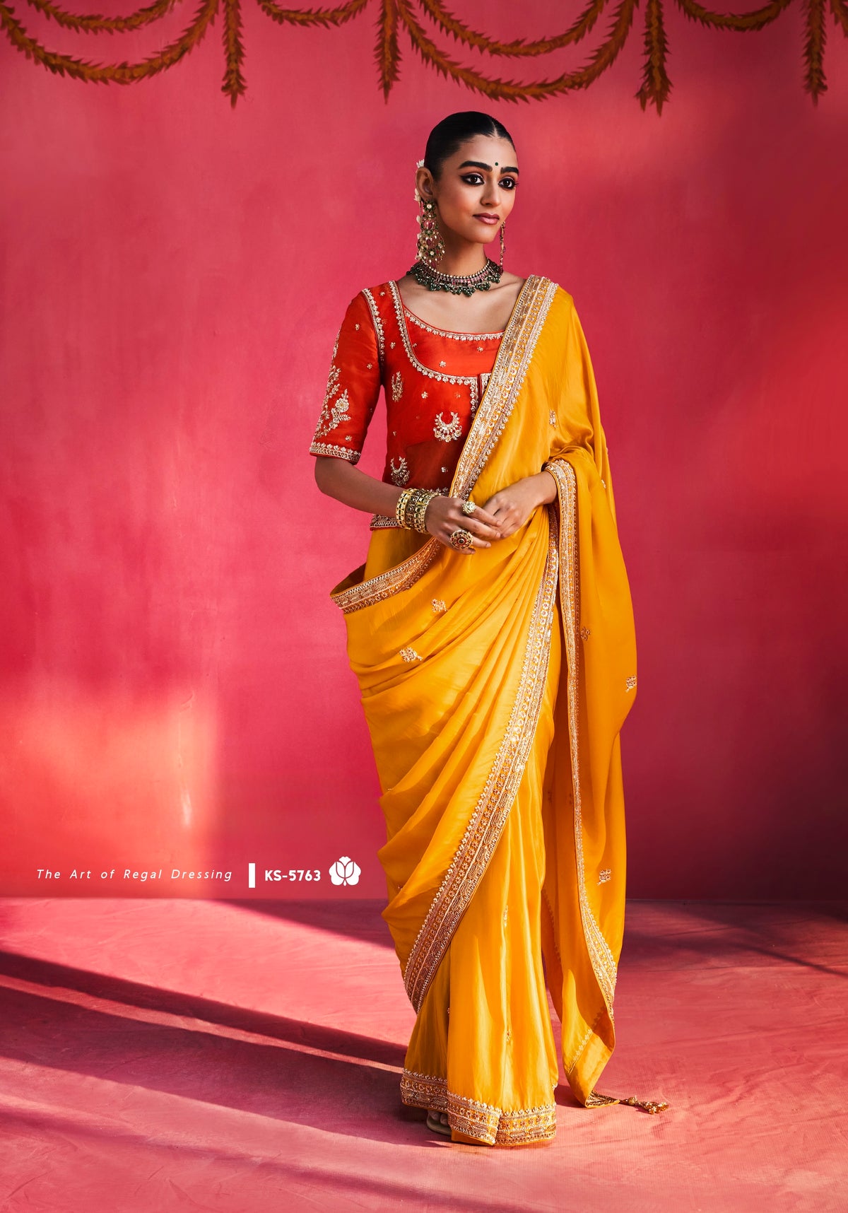 Yellow Designer Silk Ready To Wear/Easy Saree by Stylebypanaash
