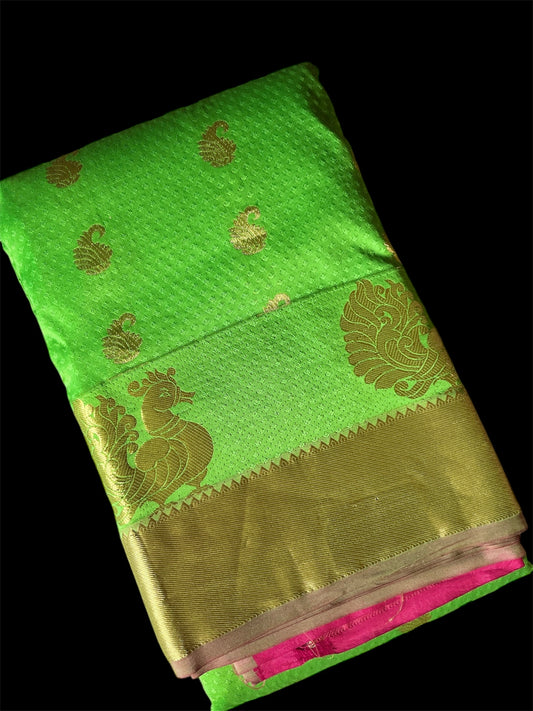 Green South Silk Readymade Saree