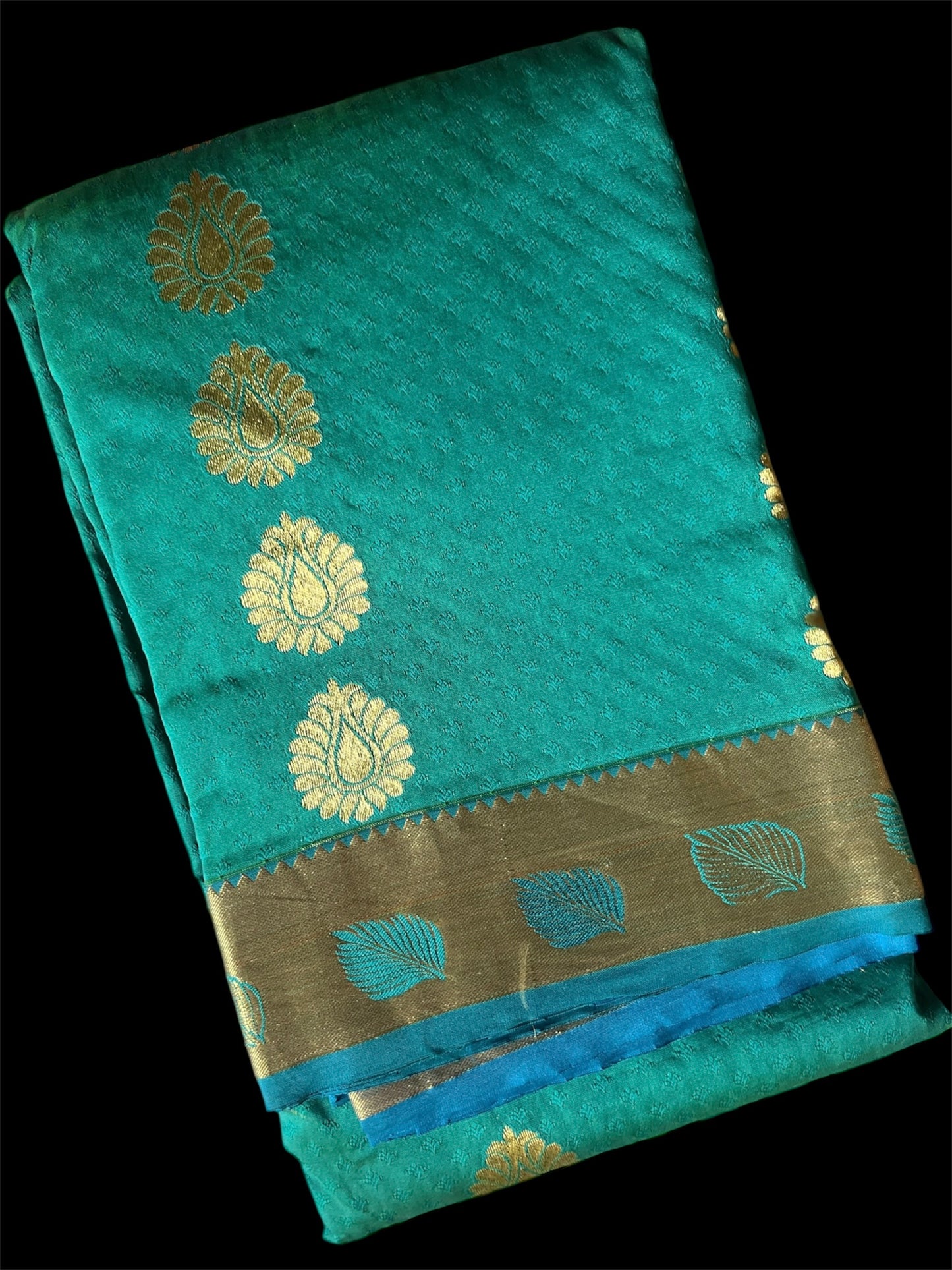 Teal Green South Silk Readymade Saree