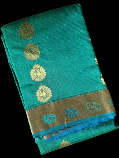 Teal Green South Silk Readymade Saree