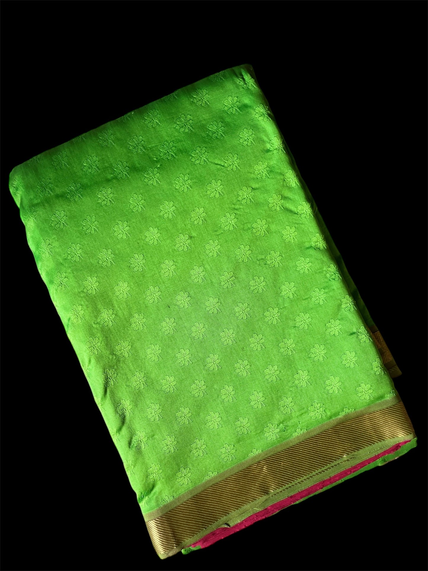 Lime Green South Silk Readymade Saree