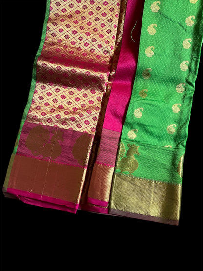 Green South Silk Readymade Saree