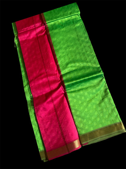 Lime Green South Silk Readymade Saree