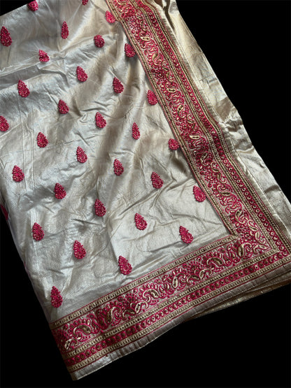 Ivory Color Designer Readymade Saree