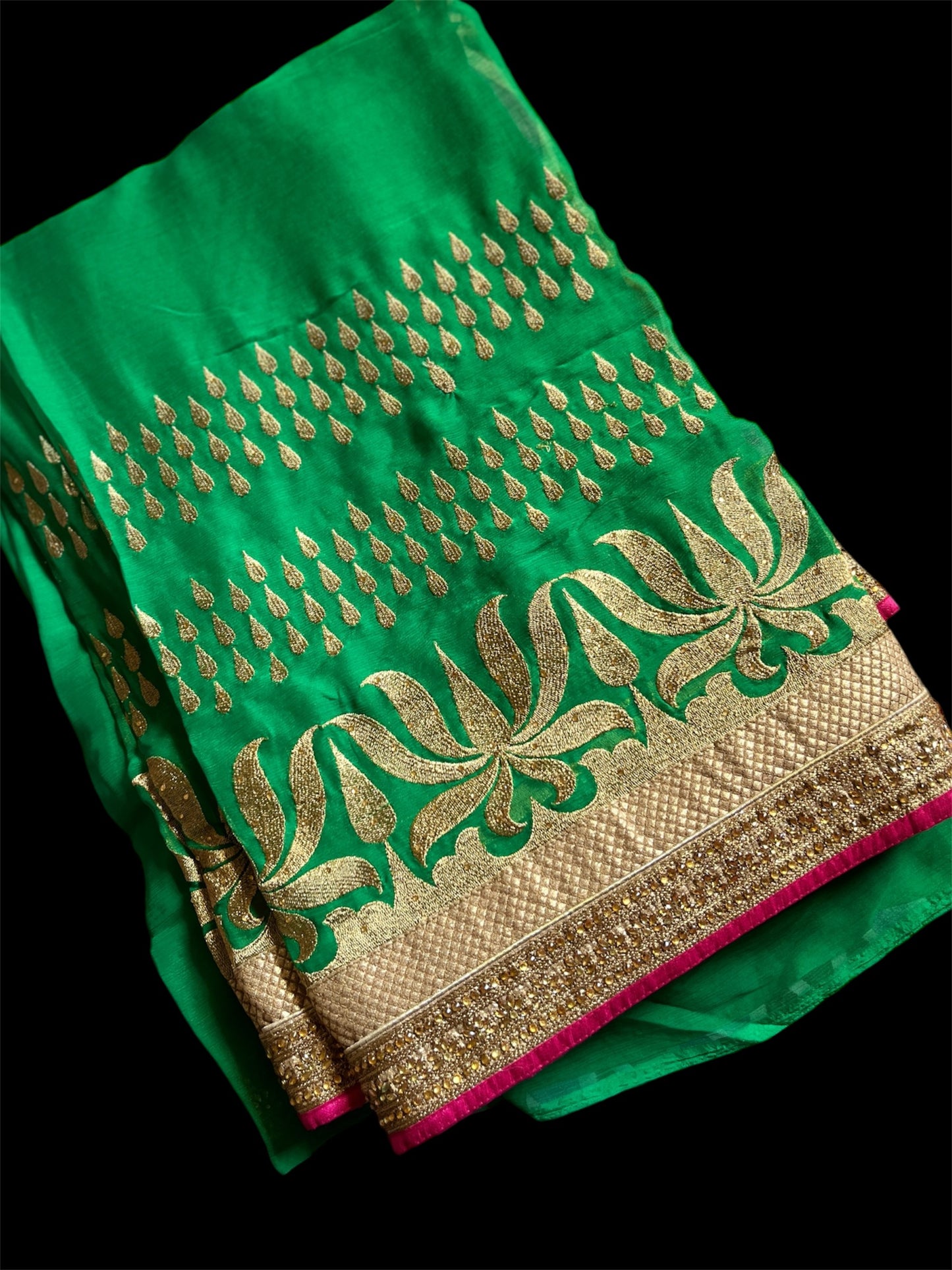 Green Color Designer Readymade Saree