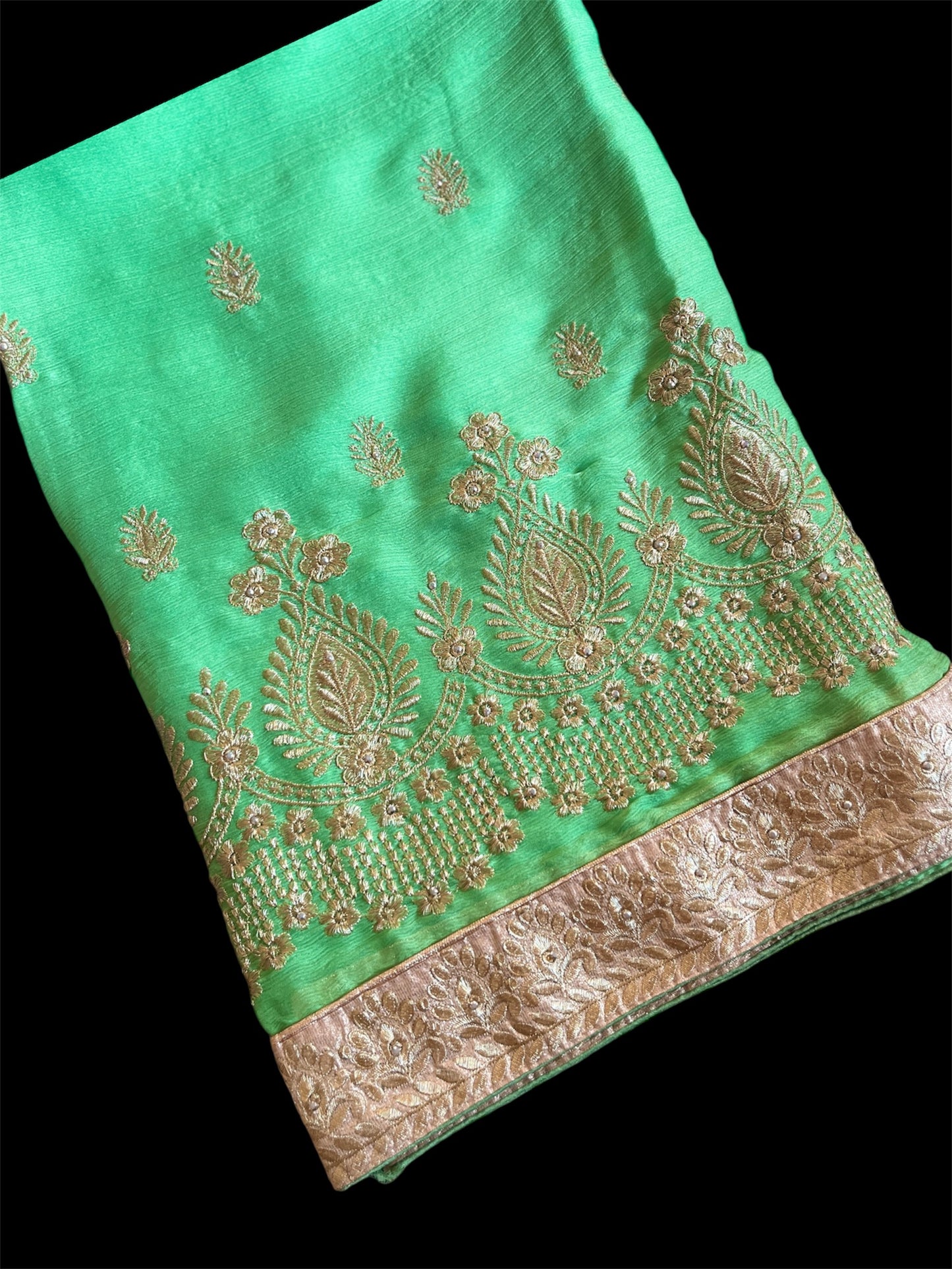 Light Green Color Designer Readymade Saree