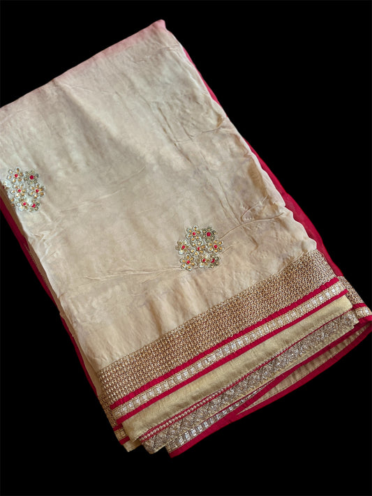 Ivory Color Designer Readymade Saree