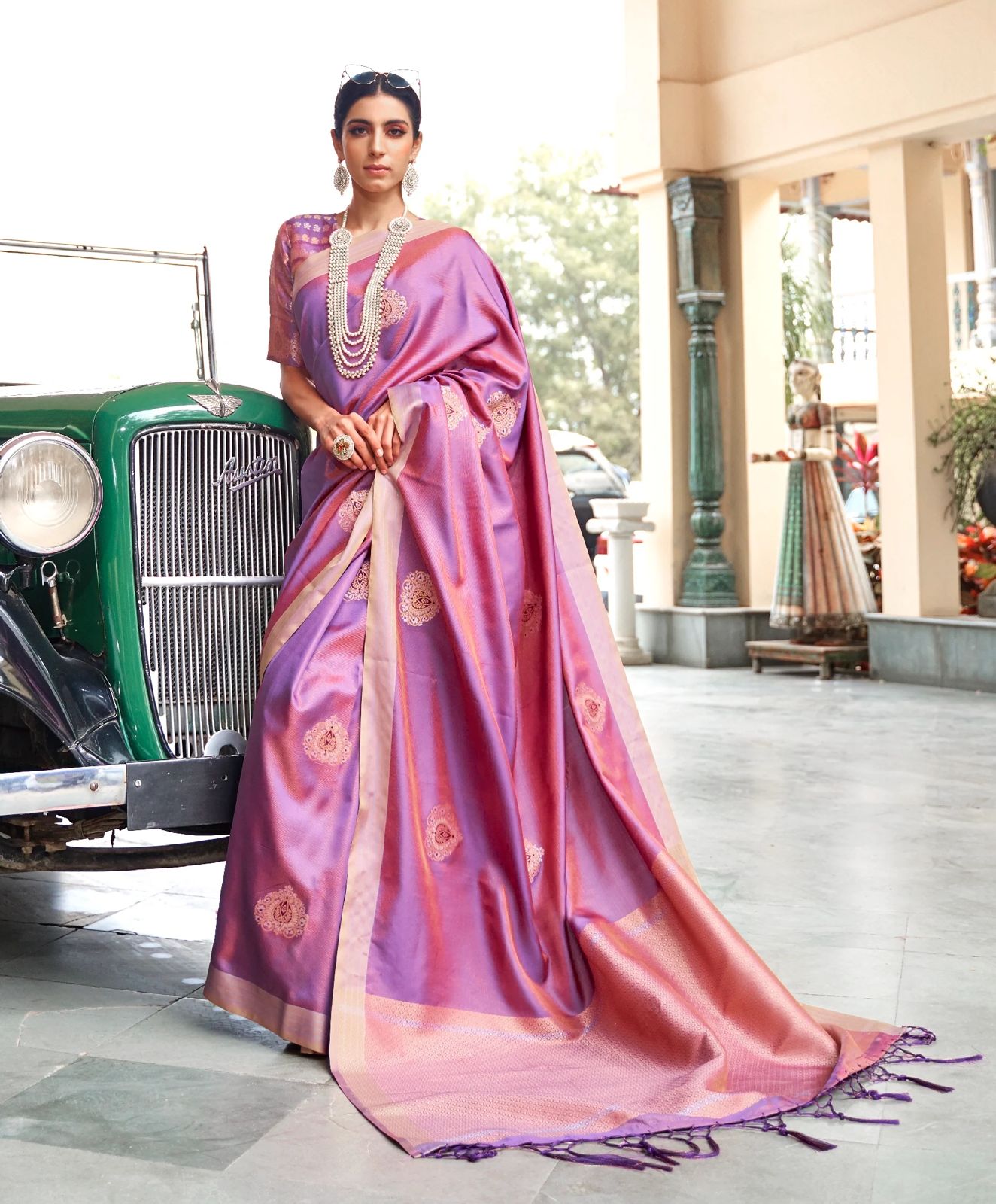 Purple Readymade/Easy Saree