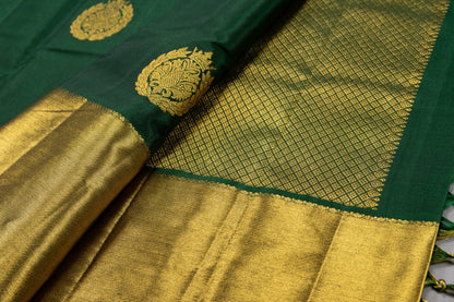 Green Color Pure Handmade Readymade Silk Saree With Silk Mark