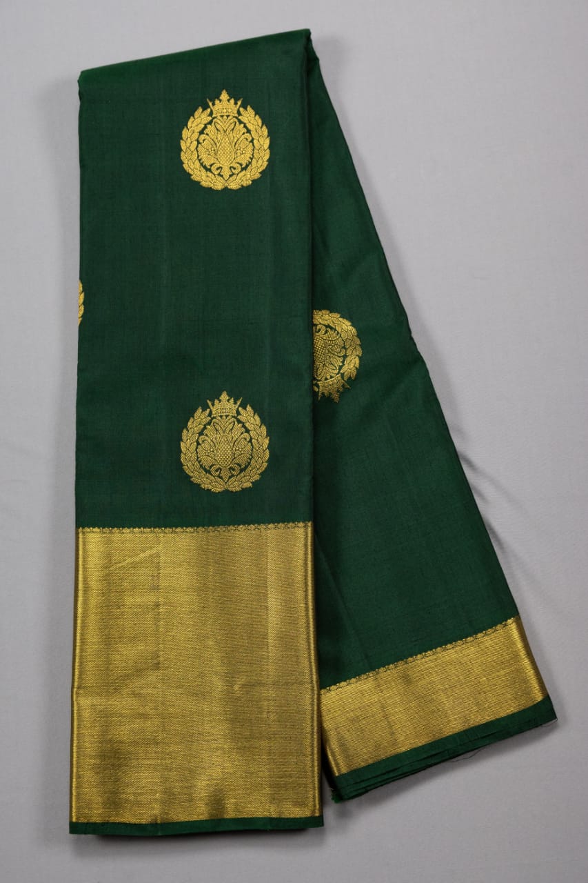 Green Color Pure Handmade Readymade Silk Saree With Silk Mark