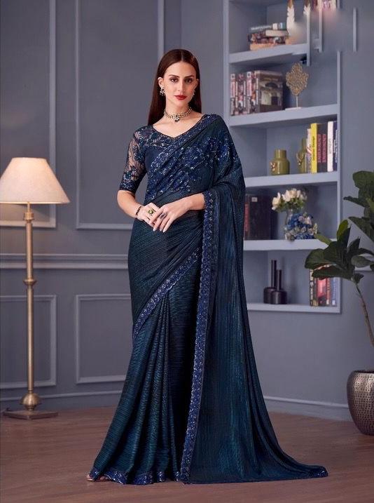 Blue Color Cocktail Readymade Saree