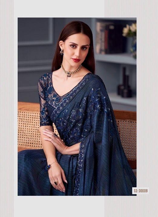 Blue Color Cocktail Readymade Saree