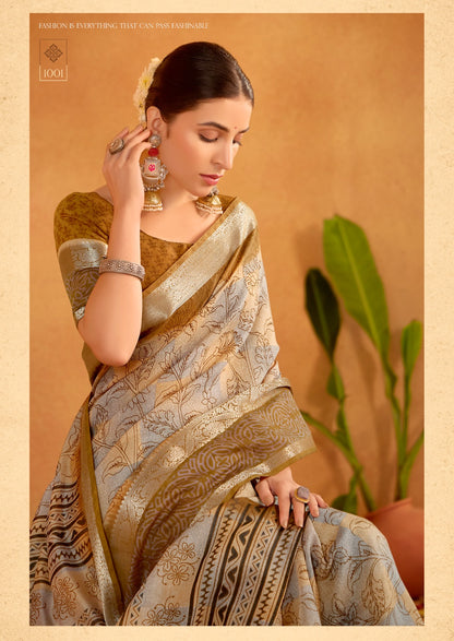 Bronze Formal Silk Cotton Readymade/Easy Saree