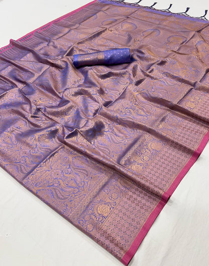 Lavender Kanjivaram Silk Normal Drape Saree - Panaash Saree