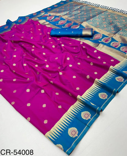 Purple Banarasi Silk Readymade/Easy Saree