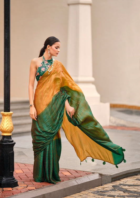 Multicolor Georgette Readymade/Easy Saree