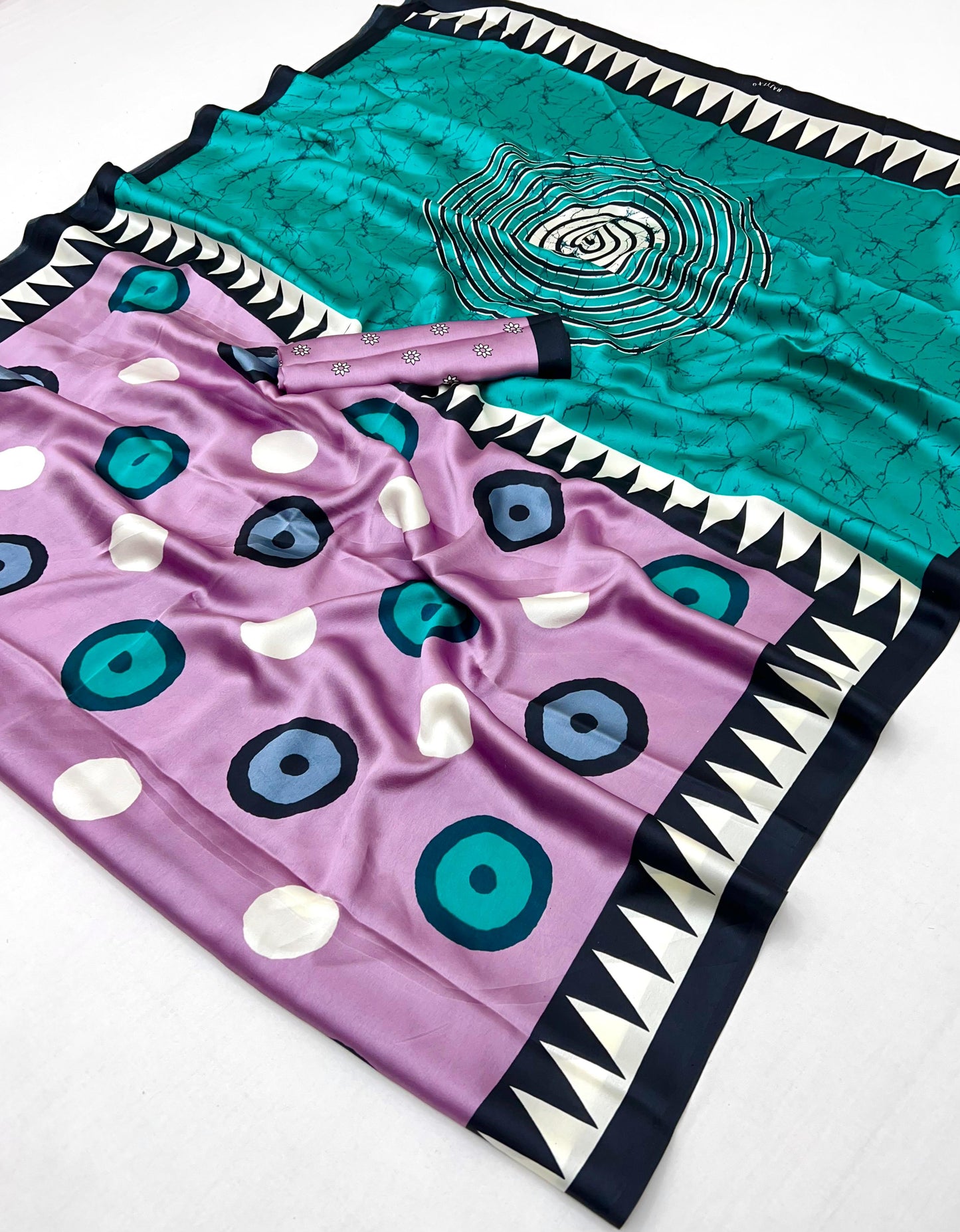Lilac Crepe Silk Ready To Wear/Easy Saree