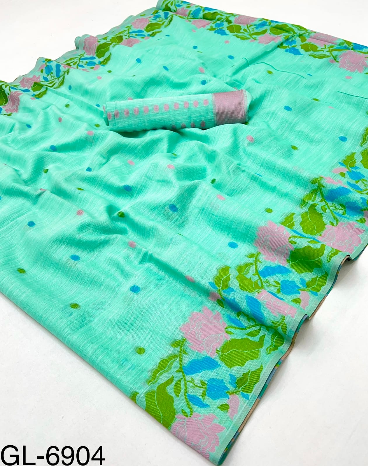 Green Linen Office  Ready To Wear/Easy Saree - Panaash Saree