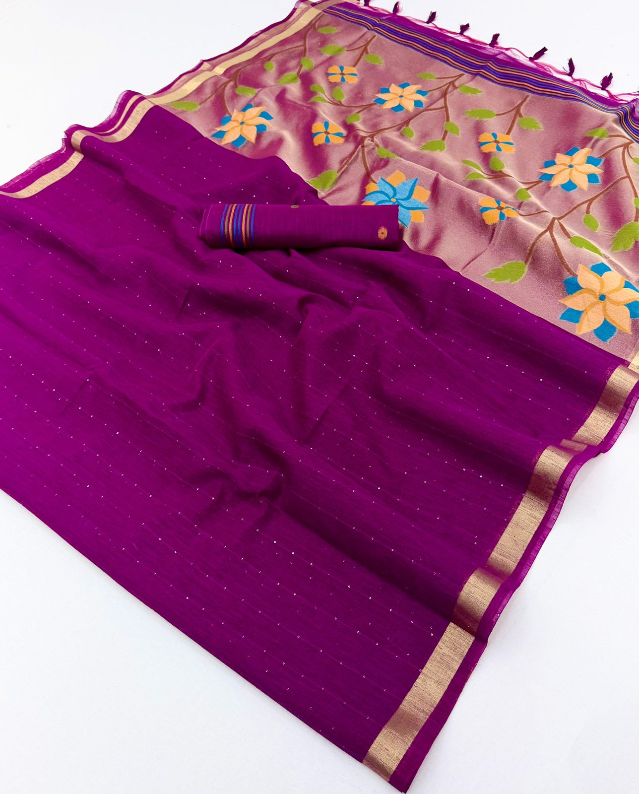 Magenta Pink Munga Silk Ready To Wear/Easy Saree by Stylebypanaash 
