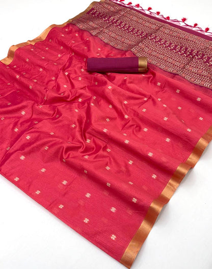 Pink Munga Silk Ready To Wear/Easy Saree