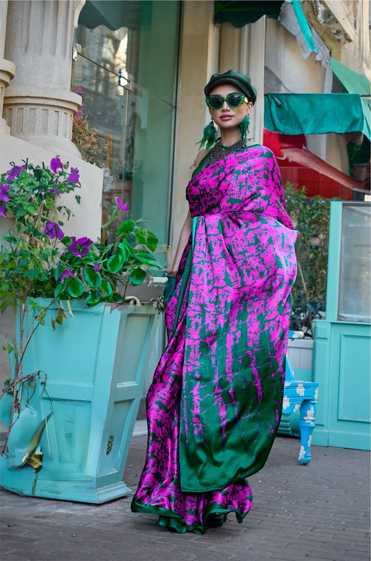 Multi Color Crepe Silk Casual Readymade/Easy Saree
