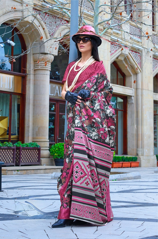 Multicolor Crepe Silk Casual Readymade/Easy Saree
