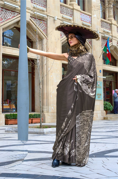 Multicolor Crepe Silk Casual Readymade/Easy Saree