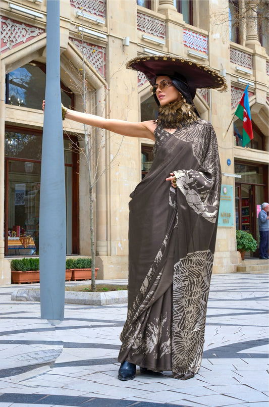 Multicolor Crepe Silk Casual Readymade/Easy Saree
