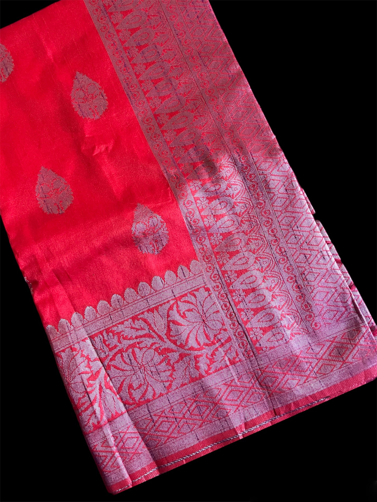 Red Color Silk Readymade/Easy Saree (Clearance)