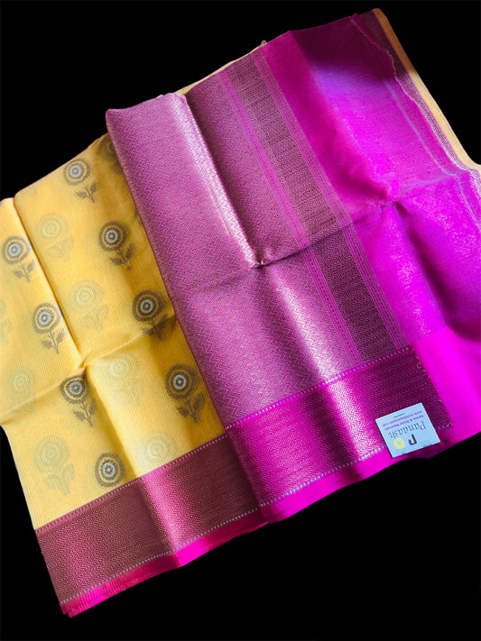 Yellow Color Silk Readymade/Easy Saree (Clearance)